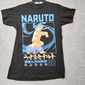 Naruto Shippuden‎ Shirt Mens Small Black Rasengan Anime Graphic Tee Viz Media